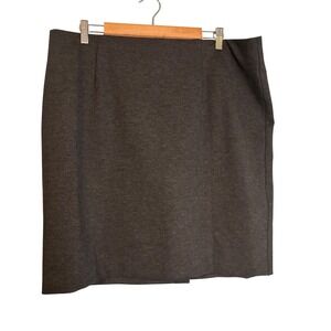 J Jill Ponte Knit Pencil Skirt Charcoal Gray Size XL‎ Stretch Elastic Waist